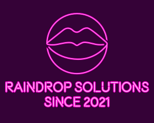 Neon Sexy Lips  logo design