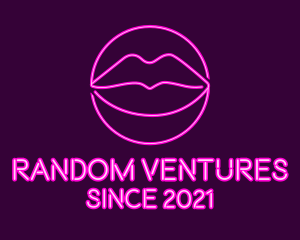 Neon Sexy Lips  logo design