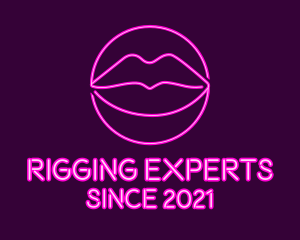 Neon Sexy Lips  logo design