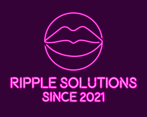 Neon Sexy Lips  logo design