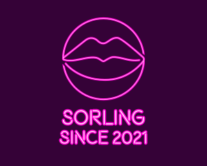 Neon Sexy Lips  logo design