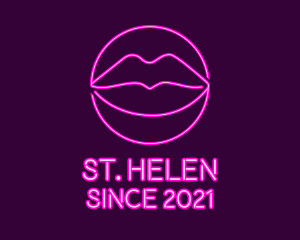 Neon Sexy Lips  logo design