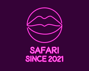 Adult - Neon Sexy Lips logo design