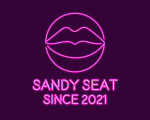 Neon Sexy Lips  logo design