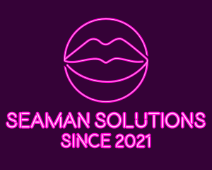 Neon Sexy Lips  logo design