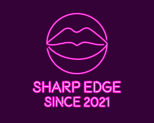 Neon Sexy Lips  logo design