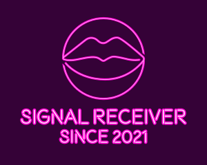 Neon Sexy Lips  logo design