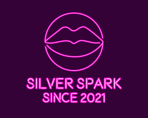 Neon Sexy Lips  logo design