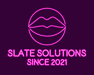 Neon Sexy Lips  logo design