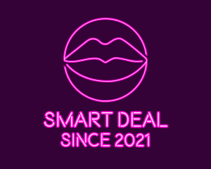 Neon Sexy Lips  logo design