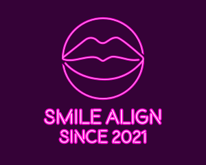 Neon Sexy Lips  logo design