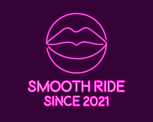 Neon Sexy Lips  logo design