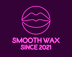 Neon Sexy Lips  logo design