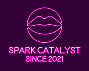 Neon Sexy Lips  logo design