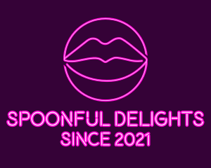 Neon Sexy Lips  logo design