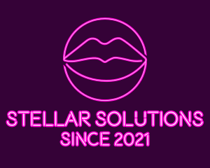 Neon Sexy Lips  logo design