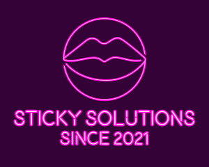 Neon Sexy Lips  logo design