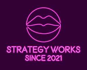 Neon Sexy Lips  logo design