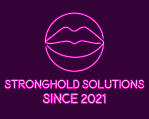 Neon Sexy Lips  logo design