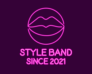 Neon Sexy Lips  logo design