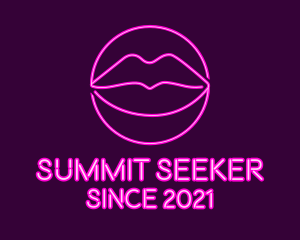 Neon Sexy Lips  logo design