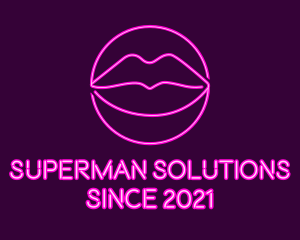 Neon Sexy Lips  logo design