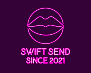 Neon Sexy Lips  logo design