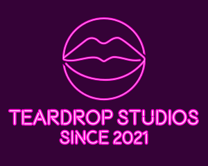 Neon Sexy Lips  logo design