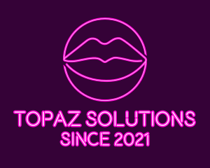 Neon Sexy Lips  logo design