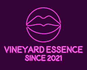 Neon Sexy Lips  logo design