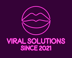 Neon Sexy Lips  logo design