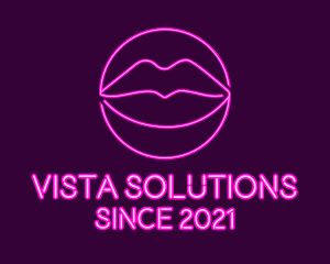 Neon Sexy Lips  logo design