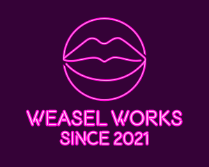 Neon Sexy Lips  logo design