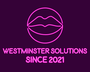 Neon Sexy Lips  logo design