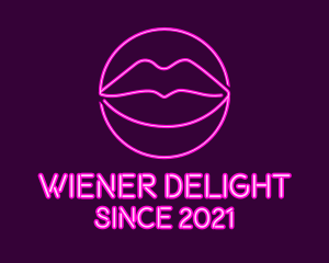 Neon Sexy Lips  logo design