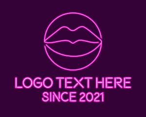 Mouth - Neon Sexy Lips logo design