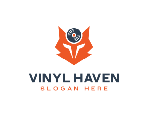Vinyl - Fox Vinyl Media logo design