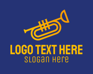 Lounge Music - Brass Trumpet Instrument logo design