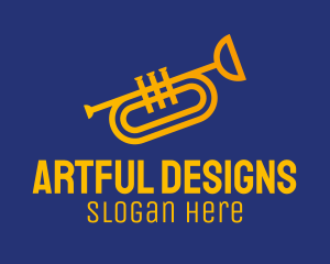 Brass Trumpet Instrument  logo design