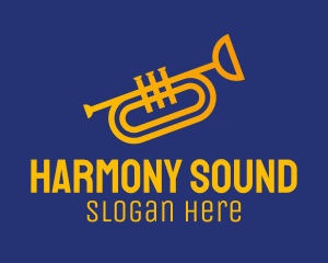Orchestra - Brass Trumpet Instrument logo design