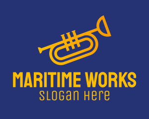 Brass Trumpet Instrument  logo design