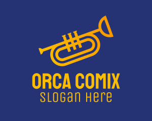 Performer - Brass Trumpet Instrument logo design