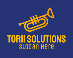 Brass Trumpet Instrument  logo design