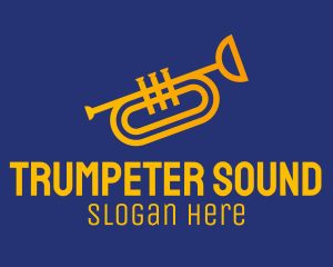 Trumpeter - Brass Trumpet Instrument logo design