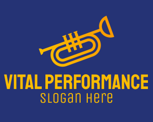 Performance - Brass Trumpet Instrument logo design