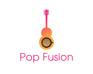 Pop - Coffee Cup Guitar logo design