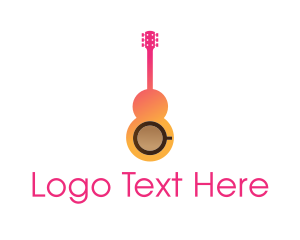 Music - Coffee Cup Guitar logo design