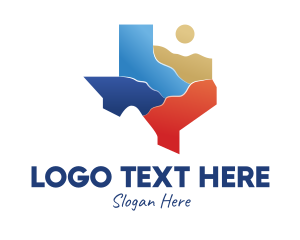 Houston - Texas State Map logo design