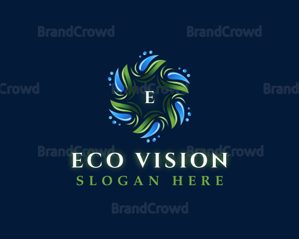 Water Droplet Leaf Eco Logo