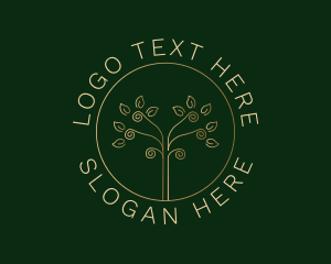 Landscaping - Gold Spiral Tree Leaves logo design